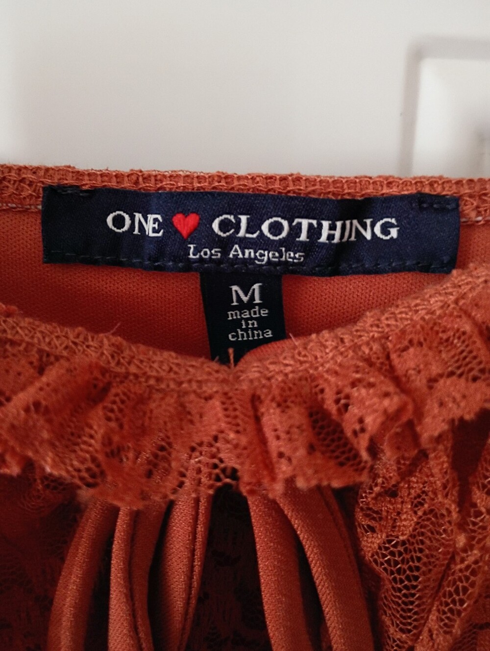 Rust Lace Ruffle Slip Top - Picture 2 of 5